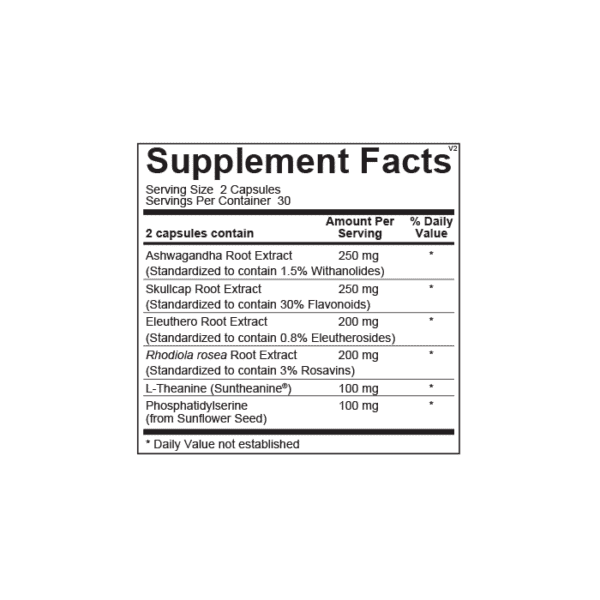 Ultra Adapt_kanodiaMD, image of supplement product facts.