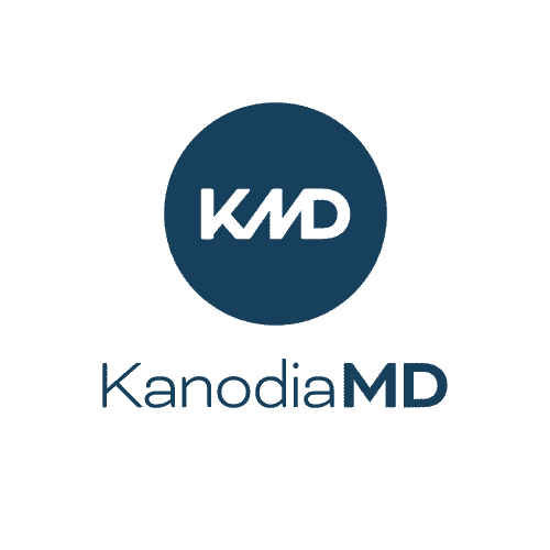 KanodiaMD Logo, image of circle logo with KanodiaMD text